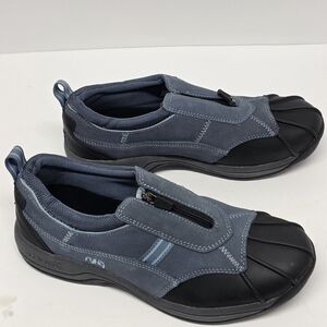 Ryka Blue Slip-On Zipper/Duck Shoe with Suede  *Water-Resistent Women's Sz 10